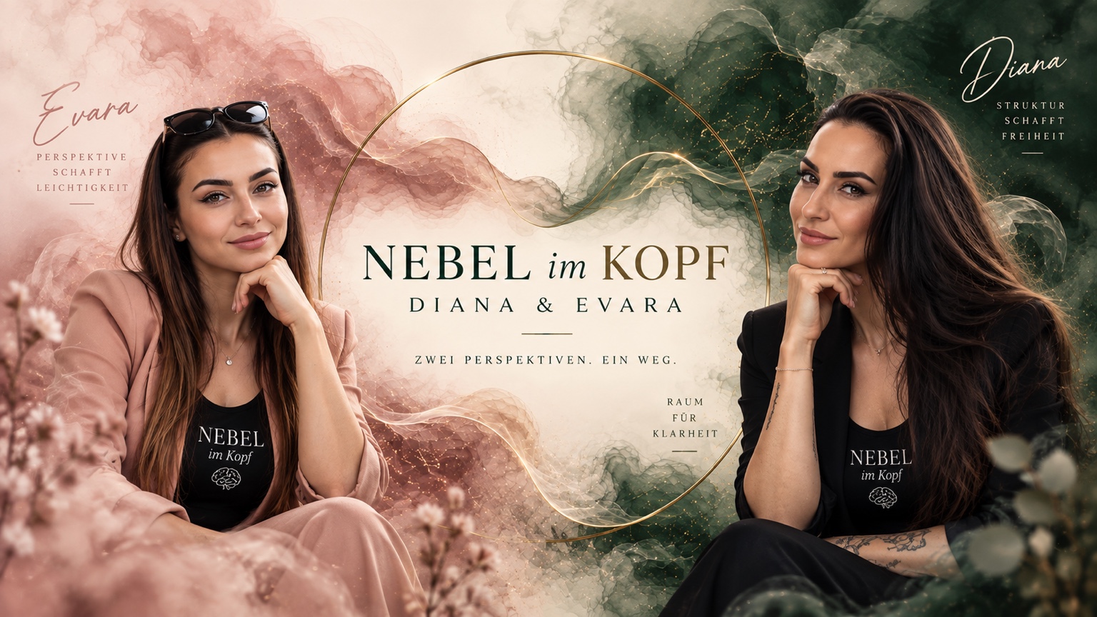 Evara links und Diana rechts – Nebel im Kopf